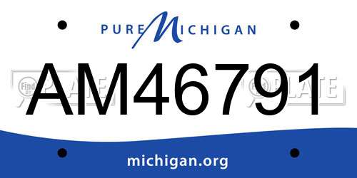 AM46791 Michigan License Plate