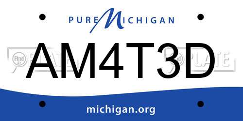 AM4T3D Michigan License Plate