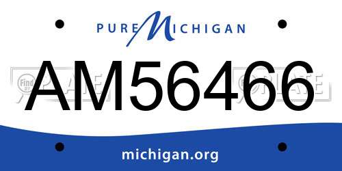 AM56466 Michigan License Plate