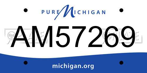 AM57269 Michigan License Plate