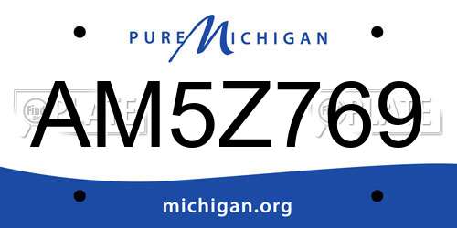AM5Z769 Michigan License Plate