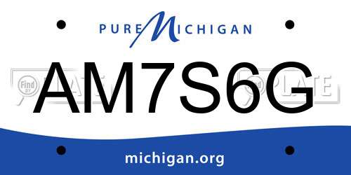 AM7S6G Michigan License Plate
