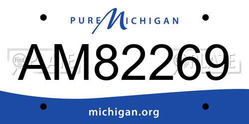 AM82269 Michigan License Plate