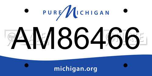 AM86466 Michigan License Plate