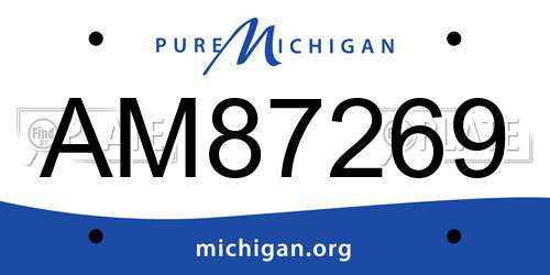 AM87269 Michigan License Plate
