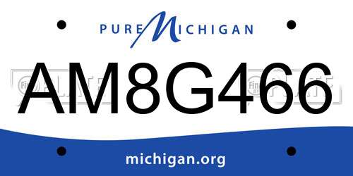 AM8G466 Michigan License Plate