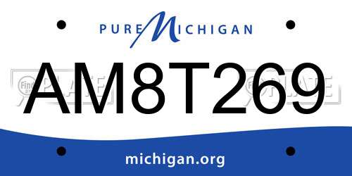 AM8T269 Michigan License Plate