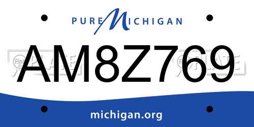 AM8Z769 Michigan License Plate