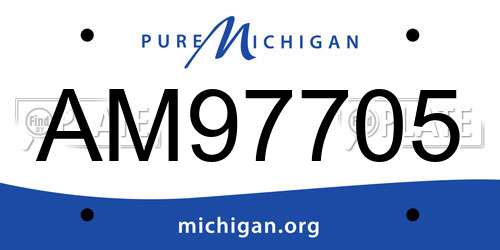 AM97705 Michigan License Plate