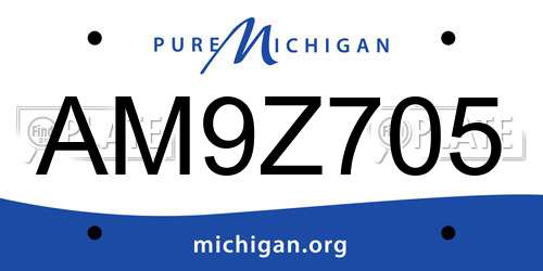 AM9Z705 Michigan License Plate