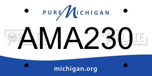 AMA230 Michigan License Plate