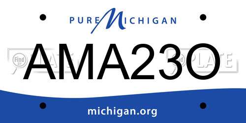 AMA23O Michigan License Plate