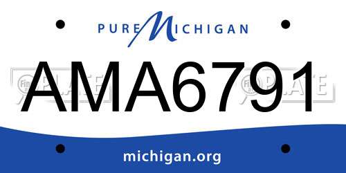 AMA6791 Michigan License Plate