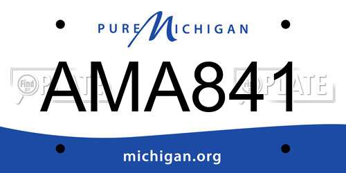 AMA841 Michigan License Plate