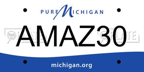 AMAZ30 Michigan License Plate