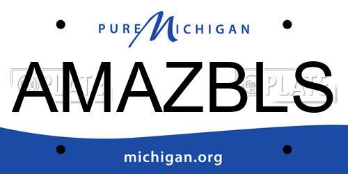 AMAZBLS Michigan License Plate