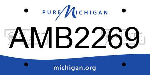 AMB2269 Michigan License Plate