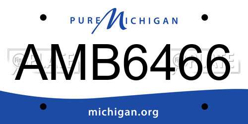AMB6466 Michigan License Plate