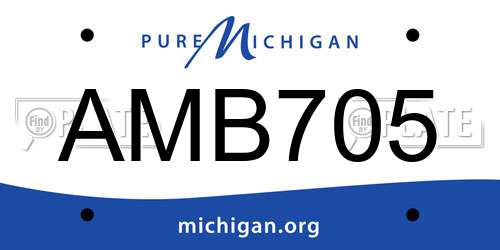 AMB705 Michigan License Plate