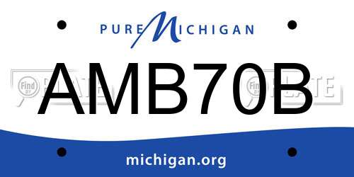 AMB70B Michigan License Plate