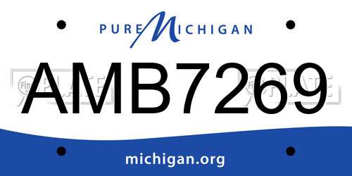 AMB7269 Michigan License Plate