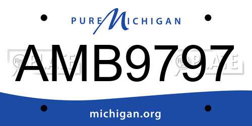 AMB9797 Michigan License Plate