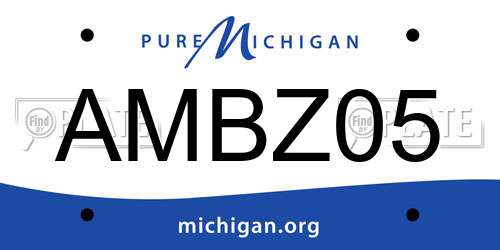 AMBZ05 Michigan License Plate