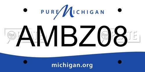 AMBZ08 Michigan License Plate