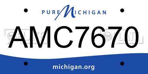 AMC7670 Michigan License Plate