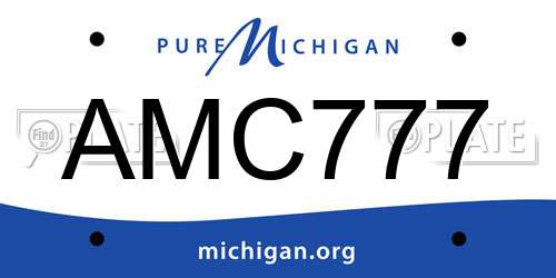 AMC777 Michigan License Plate