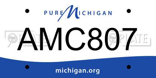 AMC807 Michigan License Plate