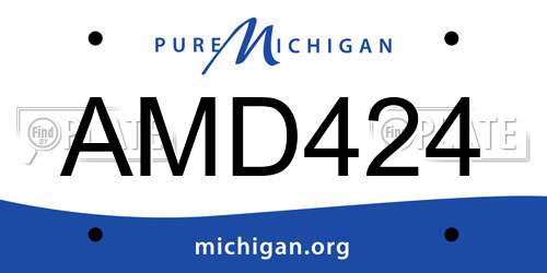 AMD424 Michigan License Plate