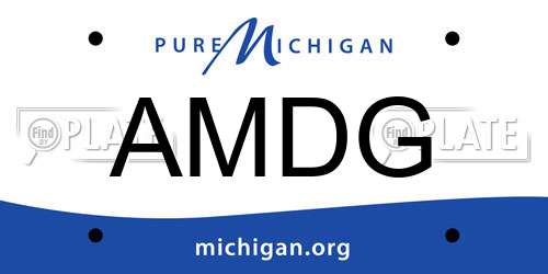 AMDG Michigan License Plate