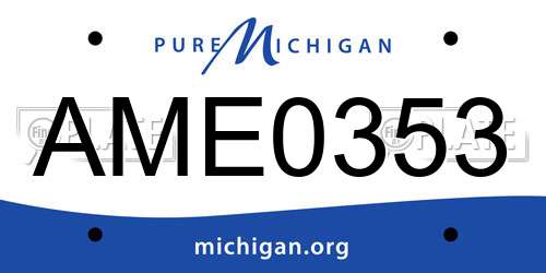 AME0353 Michigan License Plate