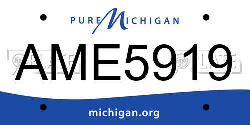 AME5919 Michigan License Plate