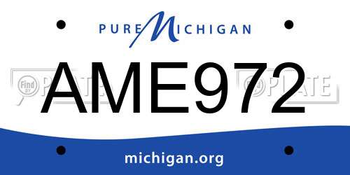 AME972 Michigan License Plate