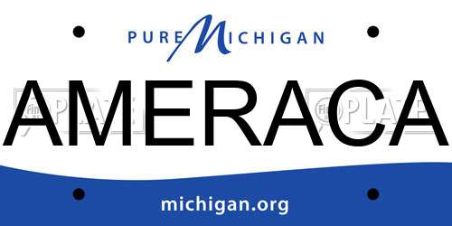 AMERACA Michigan License Plate