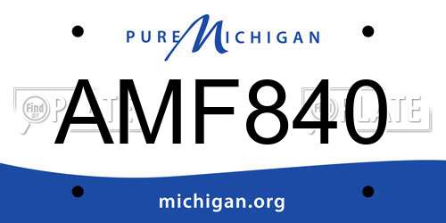 AMF840 Michigan License Plate