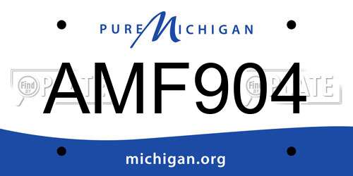 AMF904 Michigan License Plate