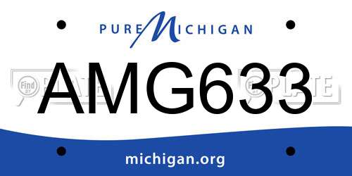 AMG633 Michigan License Plate