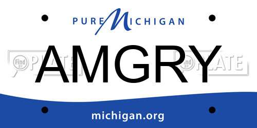AMGRY Michigan License Plate