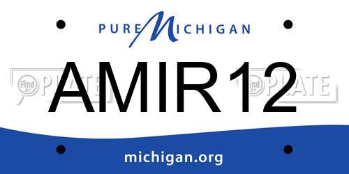 AMIR12 Michigan License Plate