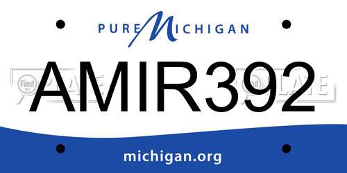 AMIR392 Michigan License Plate