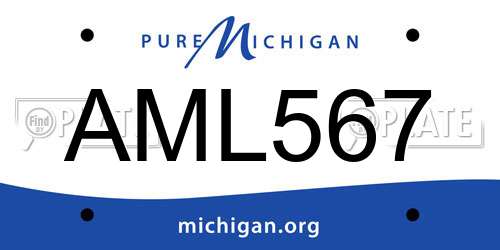 AML567 Michigan License Plate