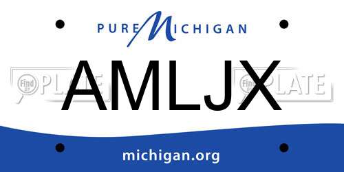 AMLJX Michigan License Plate