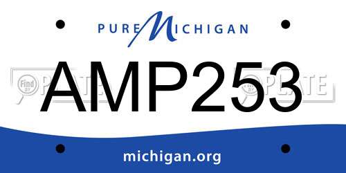 AMP253 Michigan License Plate