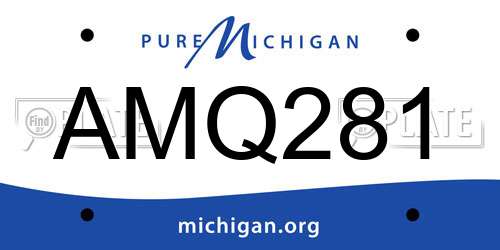 AMQ281 Michigan License Plate