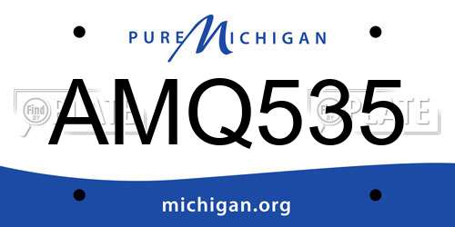 AMQ535 Michigan License Plate