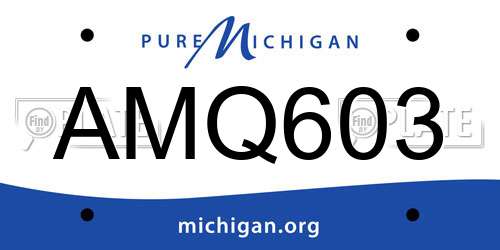 AMQ603 Michigan License Plate