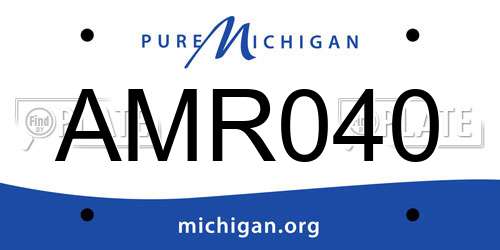 AMR040 Michigan License Plate